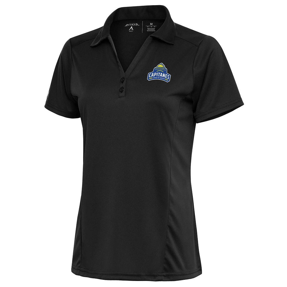 Women's Antigua Charcoal Capitanes de Ciudad Mexico Tribute Polo