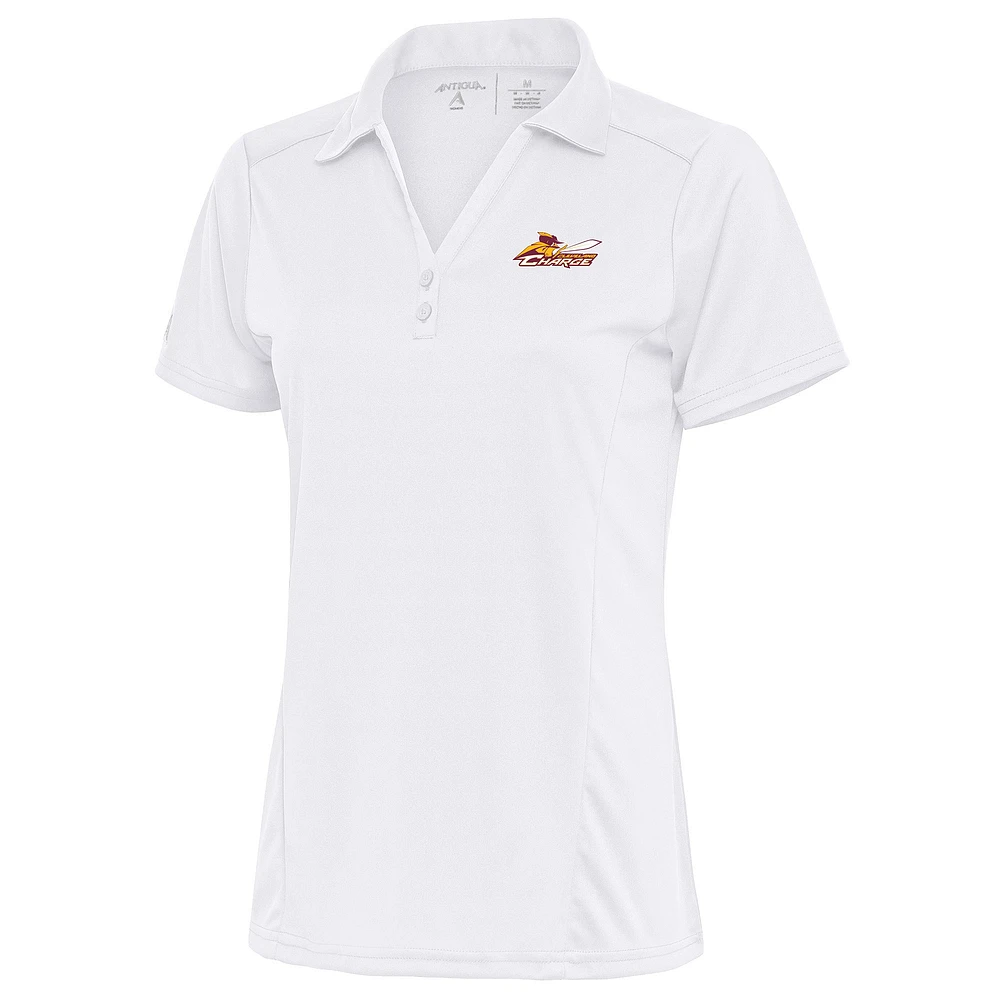 Women's Antigua White Cleveland Charge Tribute Polo