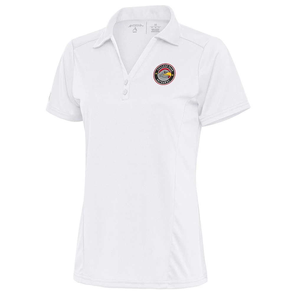 Women's Antigua White College Park Skyhawks Tribute Polo