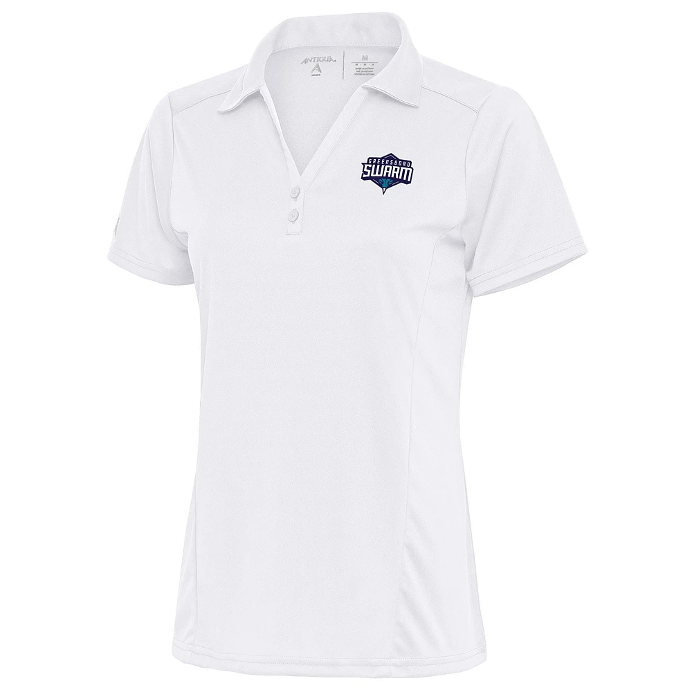Women's Antigua White Greensboro Swarm Tribute Polo