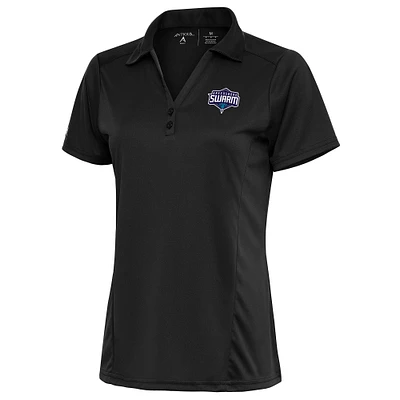 Women's Antigua Charcoal Greensboro Swarm Tribute Polo
