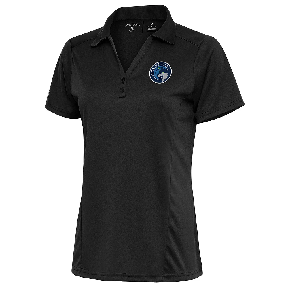 Women's Antigua Charcoal Iowa Wolves Tribute Polo