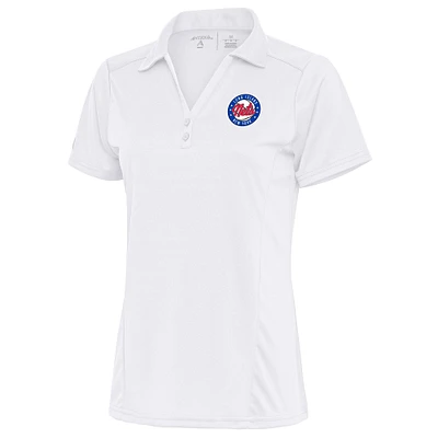 Women's Antigua White Long Island Nets Tribute Polo