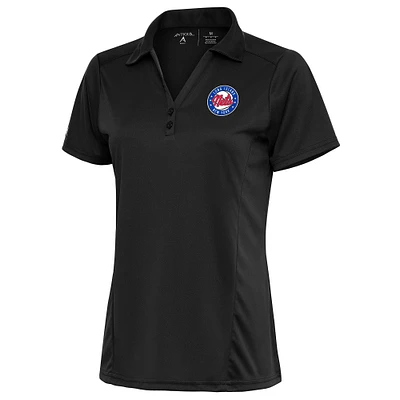 Women's Antigua Charcoal Long Island Nets Tribute Polo