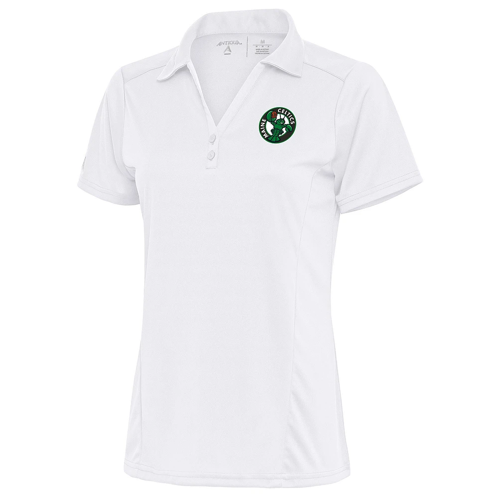 Women's Antigua White Maine Celtics Tribute Polo