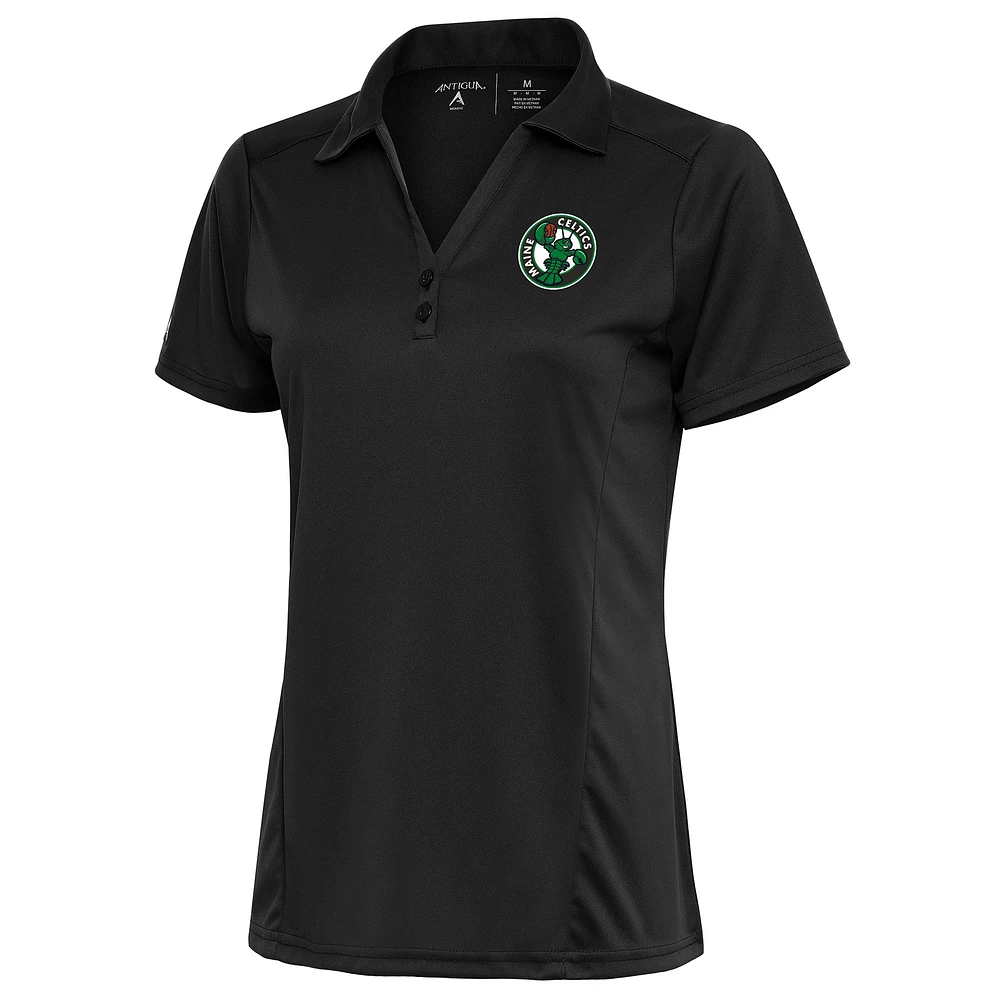 Women's Antigua Charcoal Maine Celtics Tribute Polo