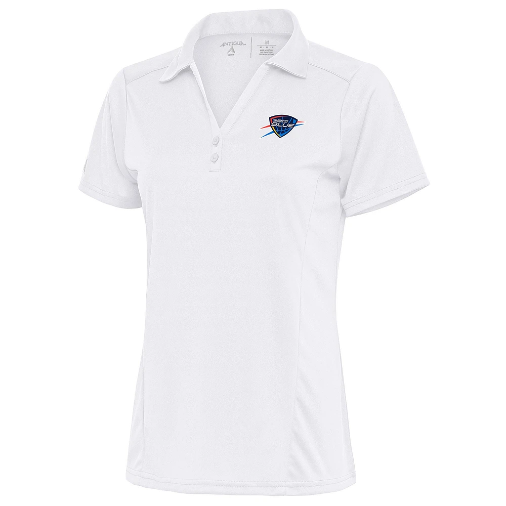 Women's Antigua White Oklahoma City Blue Tribute Polo