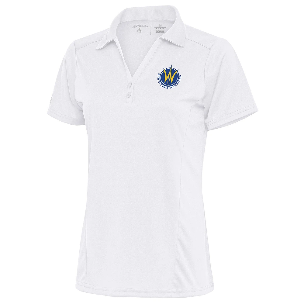 Women's Antigua White Santa Cruz Warriors Tribute Polo