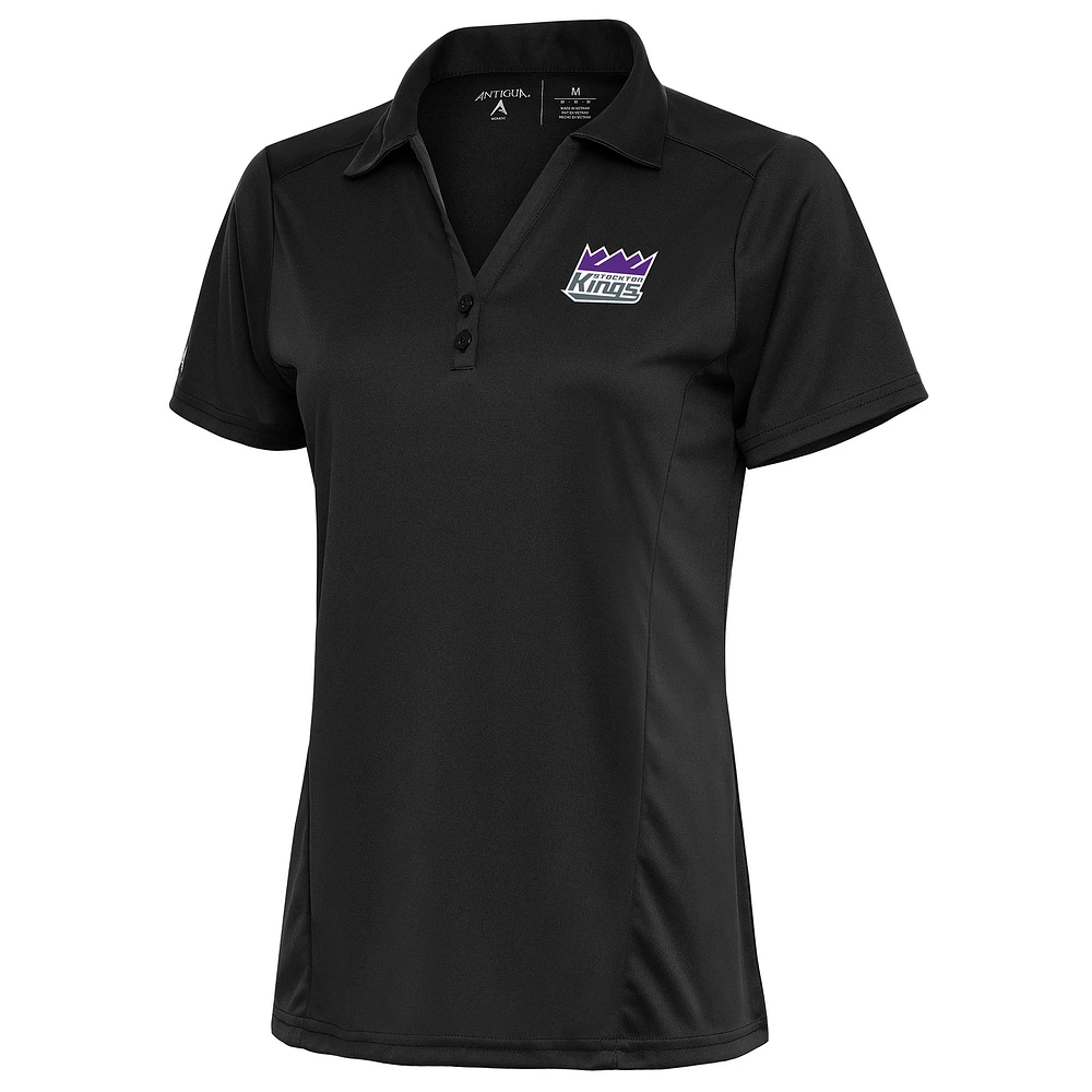 Women's Antigua Charcoal Stockton Kings Tribute Polo