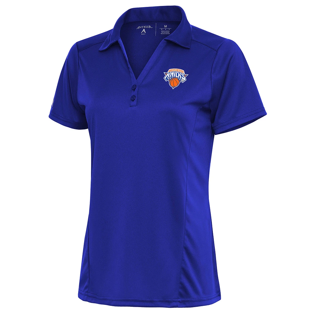 Women's Antigua Blue Westchester Knicks Tribute Polo