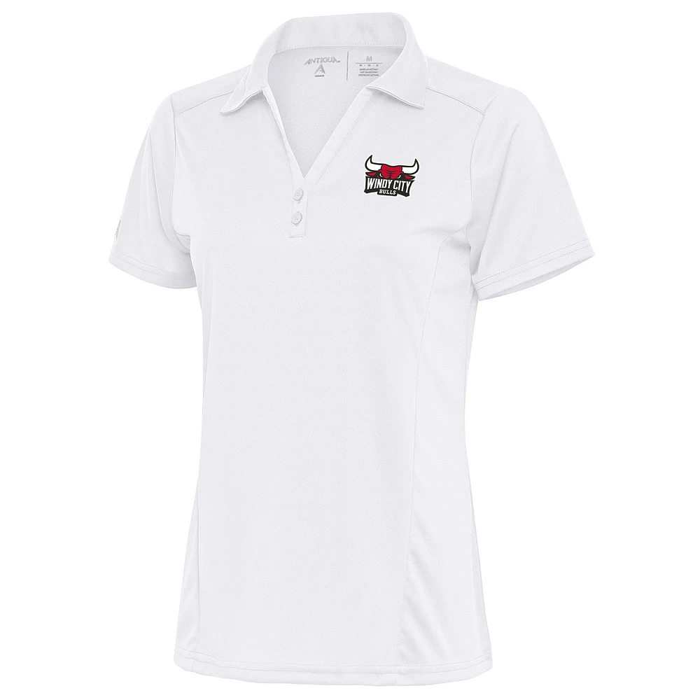 Women's Antigua White Windy City Bulls Tribute Polo