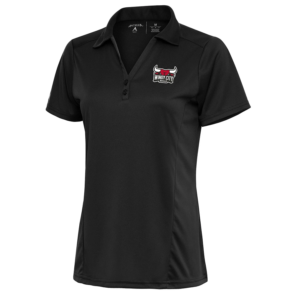 Women's Antigua Charcoal Windy City Bulls Tribute Polo