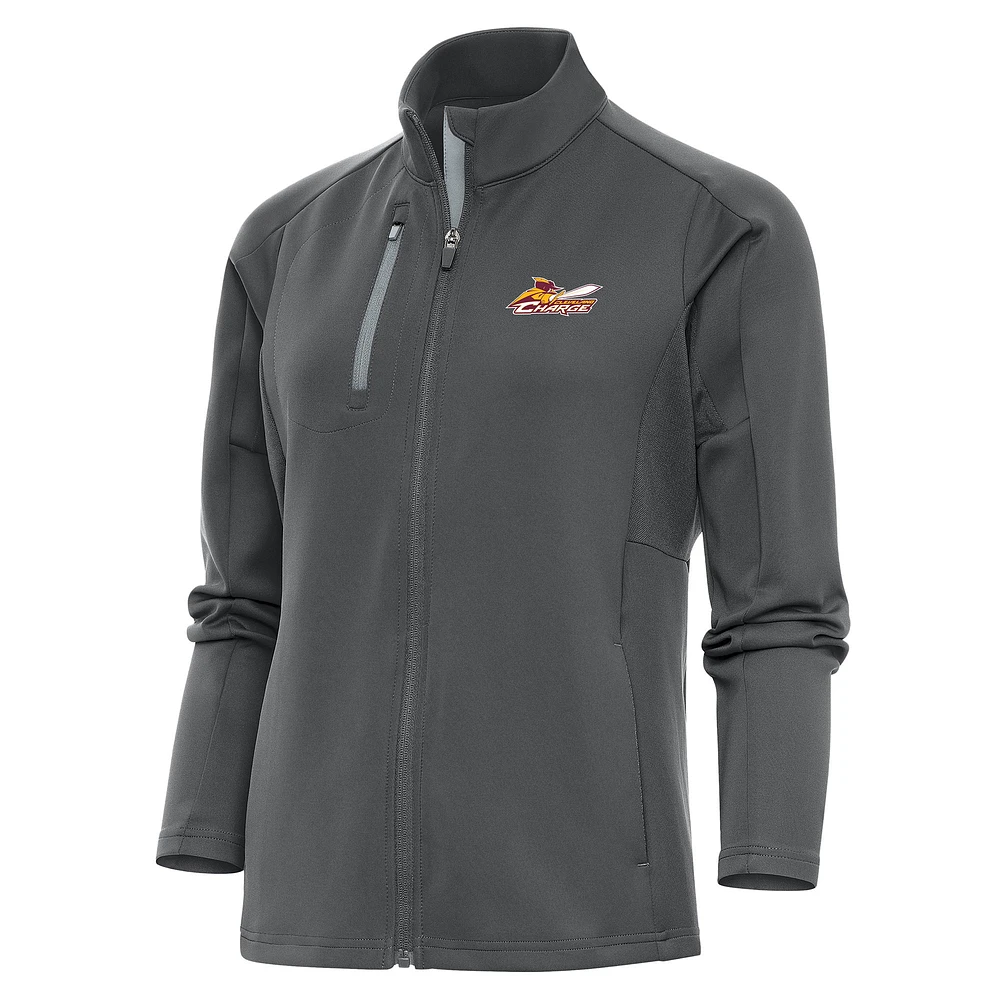 Women's Antigua Charcoal Cleveland Charge Generation Full-Zip Jacket
