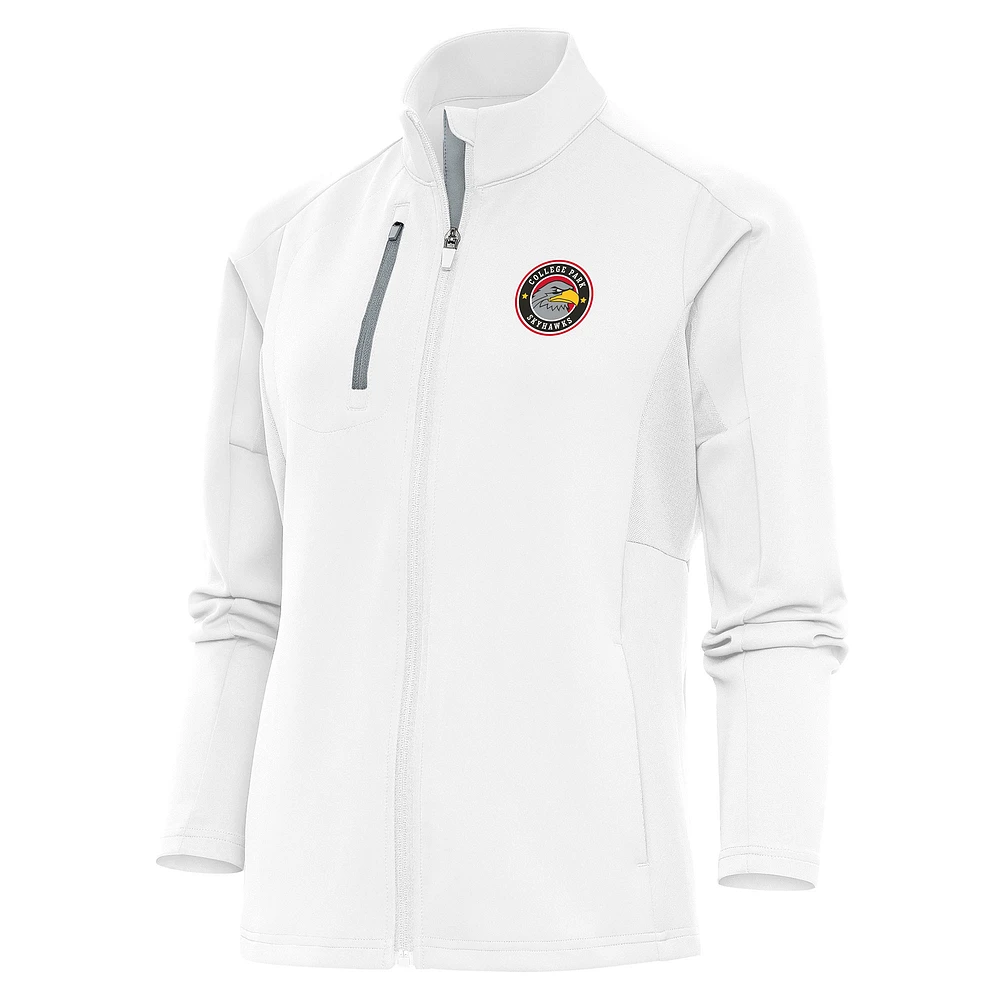 Women's Antigua White College Park Skyhawks Generation Full-Zip Jacket