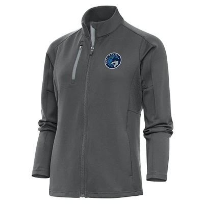 Women's Antigua Charcoal Iowa Wolves Generation Full-Zip Jacket