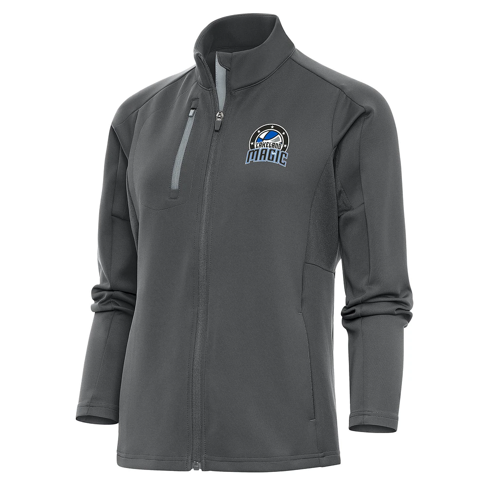 Women's Antigua Charcoal Lakeland Magic Generation Full-Zip Jacket