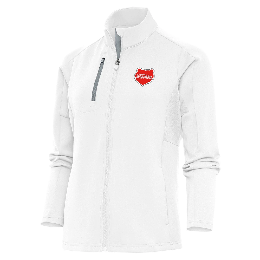 Women's Antigua White Memphis Hustle Generation Full-Zip Jacket