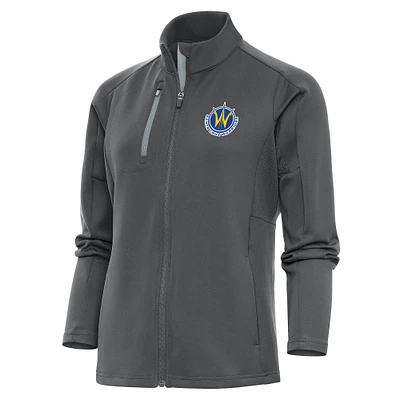 Women's Antigua Charcoal Santa Cruz Warriors Generation Full-Zip Jacket