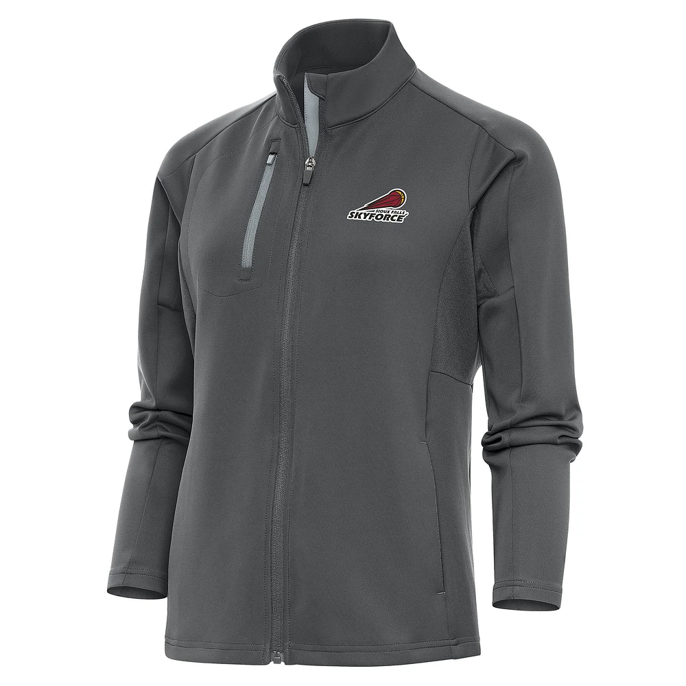 Women's Antigua Charcoal Sioux Falls Skyforce Generation Full-Zip Jacket