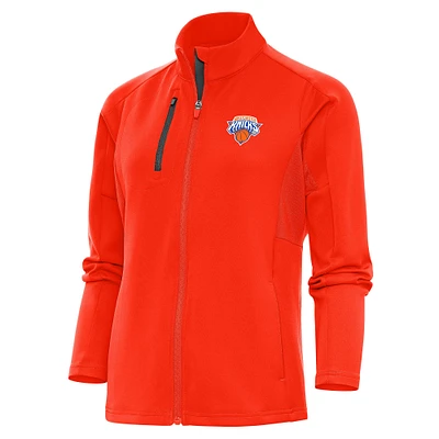 Women's Antigua Orange Westchester Knicks Generation Full-Zip Jacket