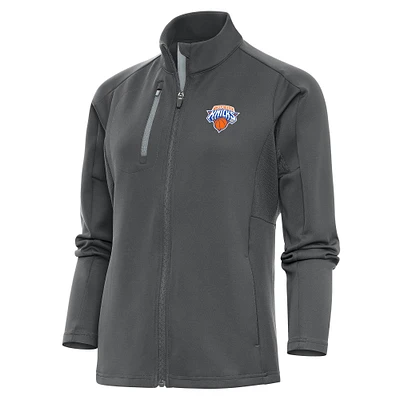 Women's Antigua Charcoal Westchester Knicks Generation Full-Zip Jacket