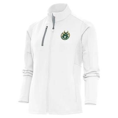 Women's Antigua White Wisconsin Herd Generation Full-Zip Jacket