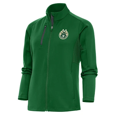 Women's Antigua Hunter Green Wisconsin Herd Generation Full-Zip Jacket