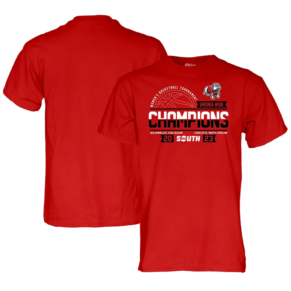 Blue 84 Scarlet Gardner-Webb Bulldogs 2023 Big South Women's Basketball Conference Tournament Champions T-Shirt