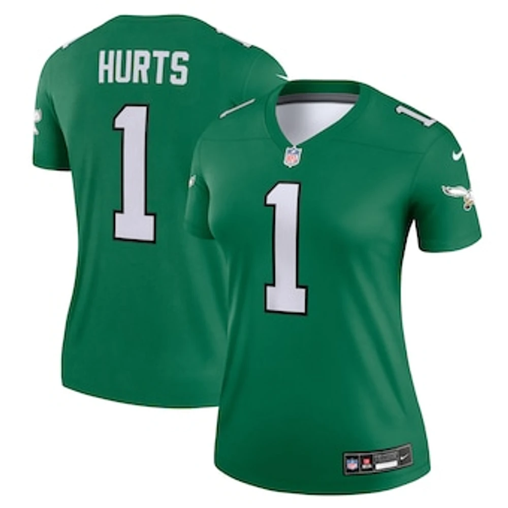 Women's Nike Jalen Hurts  Kelly Green Philadelphia Eagles Alternate Legend Player Performance Top