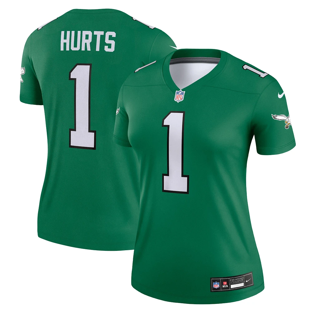 Women's Nike Jalen Hurts Kelly Green Philadelphia Eagles Alternate Legend Player Performance Top