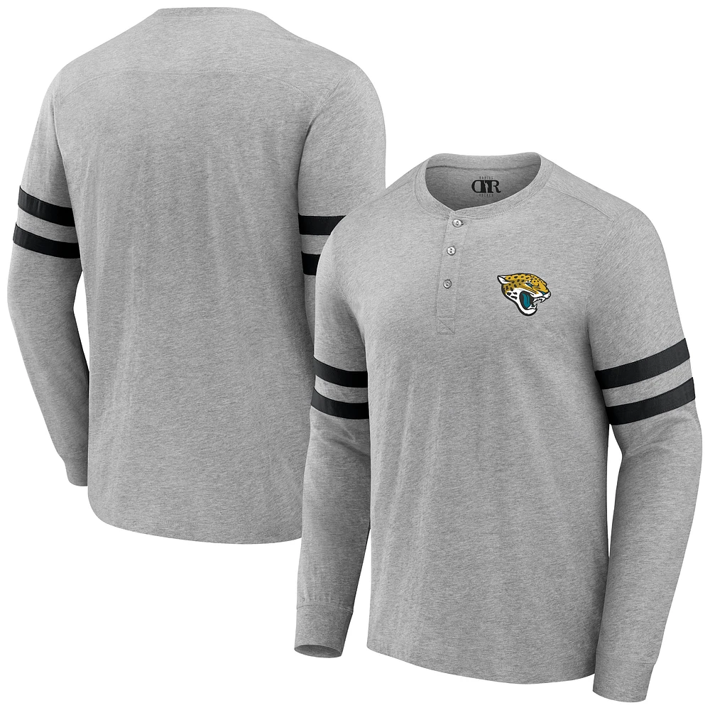 Men's NFL x Darius Rucker Collection by Fanatics Heather Gray Jacksonville Jaguars Henley Long Sleeve T-Shirt