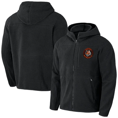 Men's NFL x Darius Rucker Collection by Fanatics Black Cincinnati Bengals Sherpa Full-Zip Hoodie