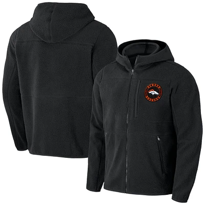 Men's NFL x Darius Rucker Collection by Fanatics Black Denver Broncos Sherpa Full-Zip Hoodie