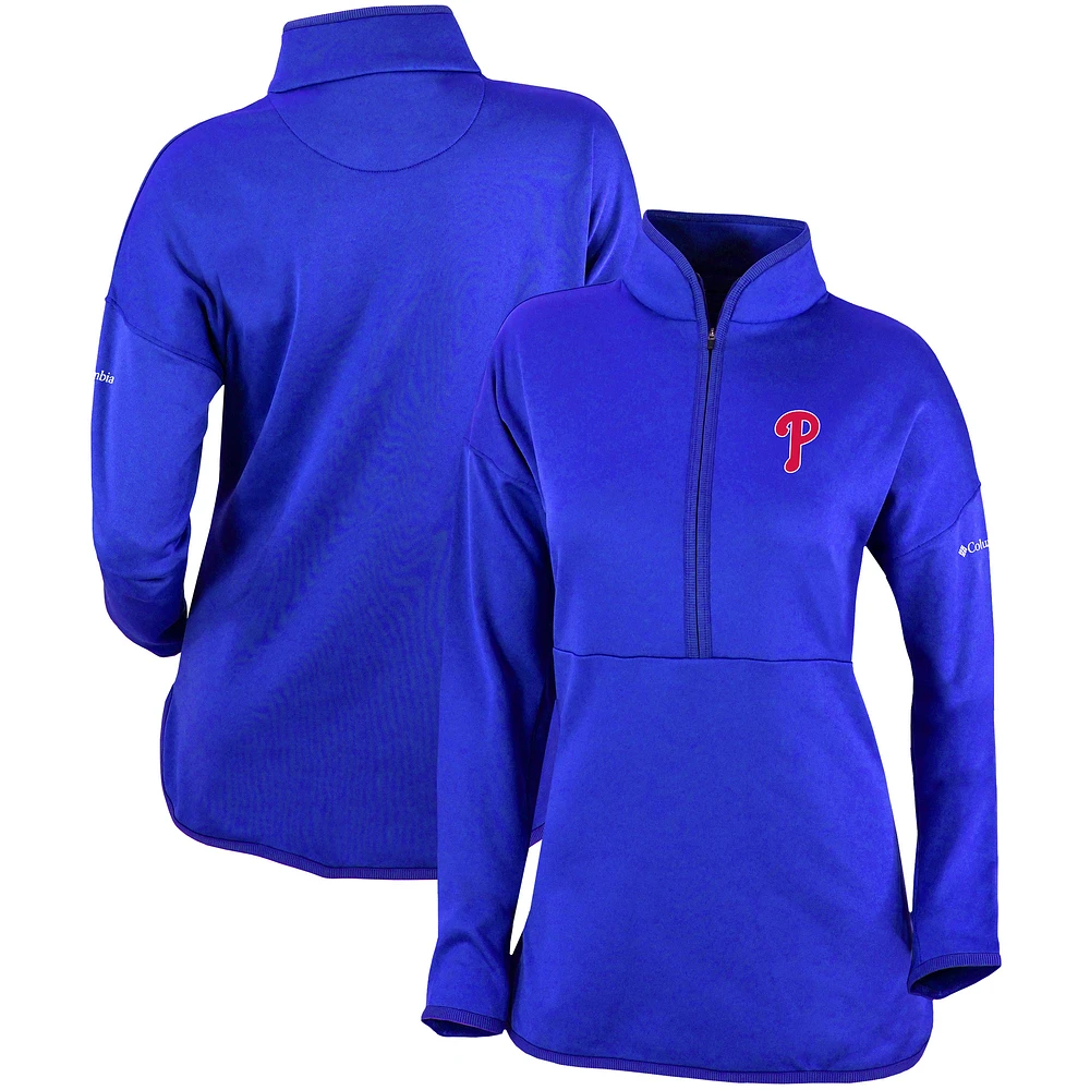 Women's Columbia Royal Philadelphia Phillies Go For It Half-Zip Pullover Top