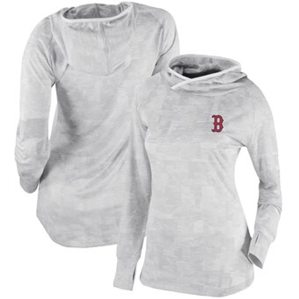 Women's Columbia White Boston Red Sox Omni-Wick Sunday Ball Pullover Hoodie