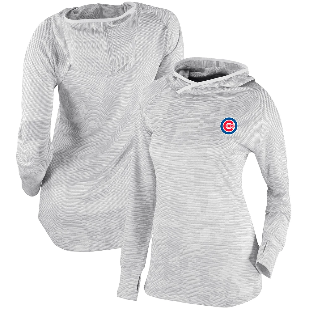 Women's Columbia Gray Chicago Cubs Omni-Wick Sunday Ball Pullover Hoodie