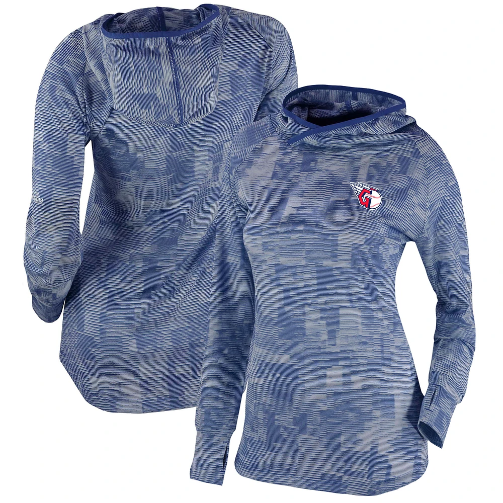 Women's Columbia Navy Cleveland Guardians Omni-Wick Sunday Ball Pullover Hoodie