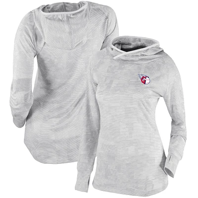 Women's Columbia White Cleveland Guardians Omni-Wick Sunday Ball Pullover Hoodie
