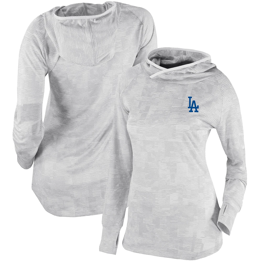 Women's Columbia White Los Angeles Dodgers Omni-Wick Sunday Ball Pullover Hoodie