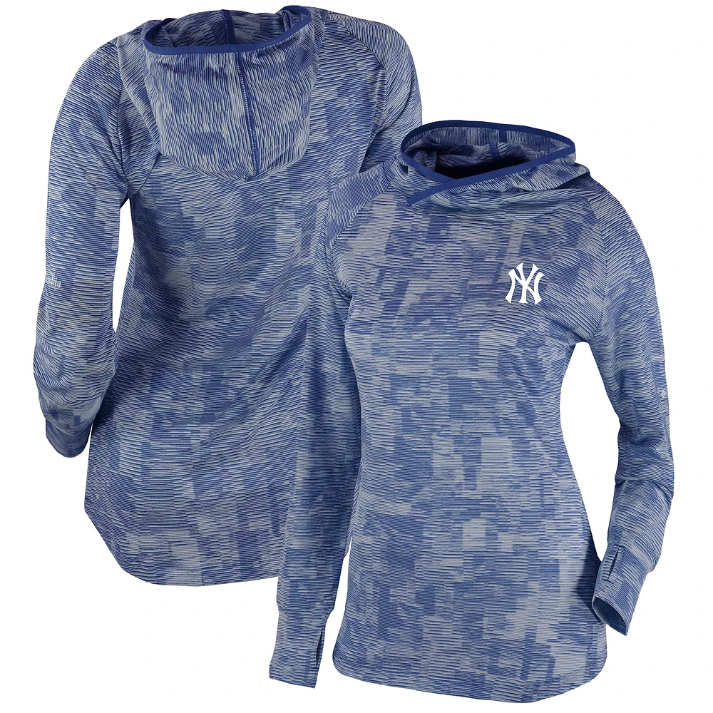 Women's Columbia Navy New York Yankees Omni-Wick Sunday Ball Pullover Hoodie