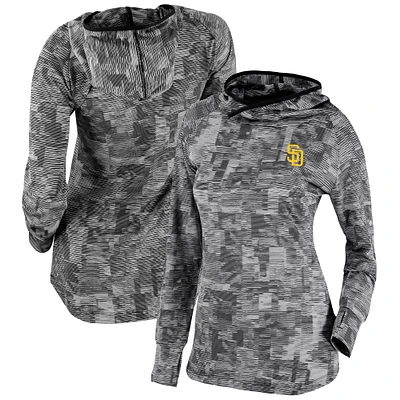 Women's Columbia Black San Diego Padres Omni-Wick Sunday Ball Pullover Hoodie