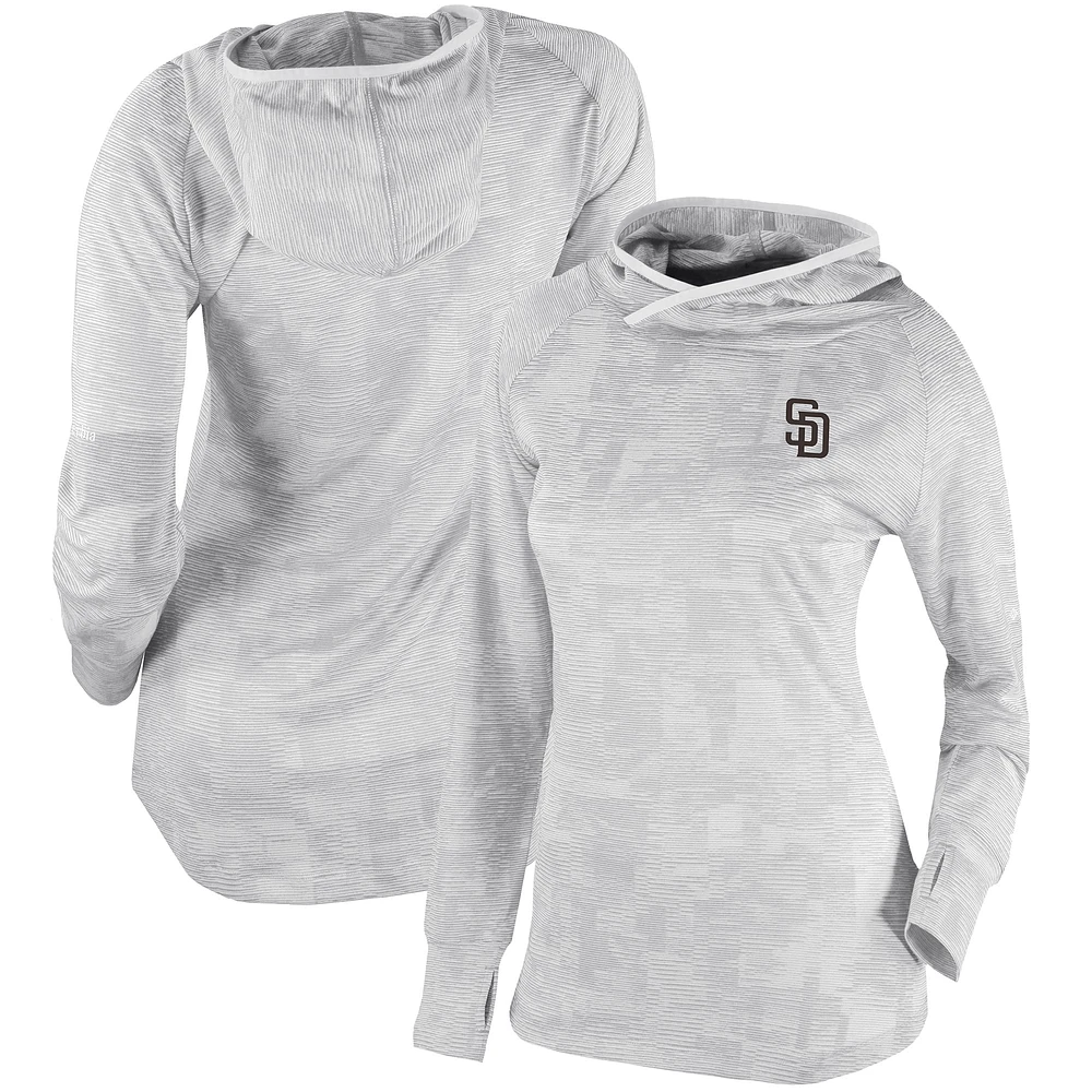 Women's Columbia White San Diego Padres Omni-Wick Sunday Ball Pullover Hoodie