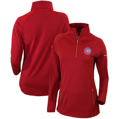Women's Columbia Red Chicago Cubs Omni-Wick Outward Nine Quarter-Zip Pullover Top