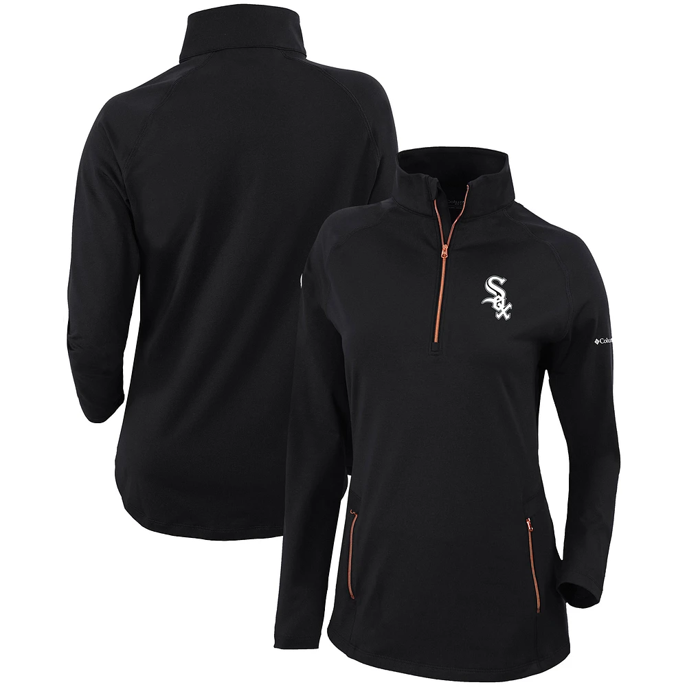 Women's Columbia Black Chicago White Sox Omni-Wick Outward Nine Quarter-Zip Pullover Top