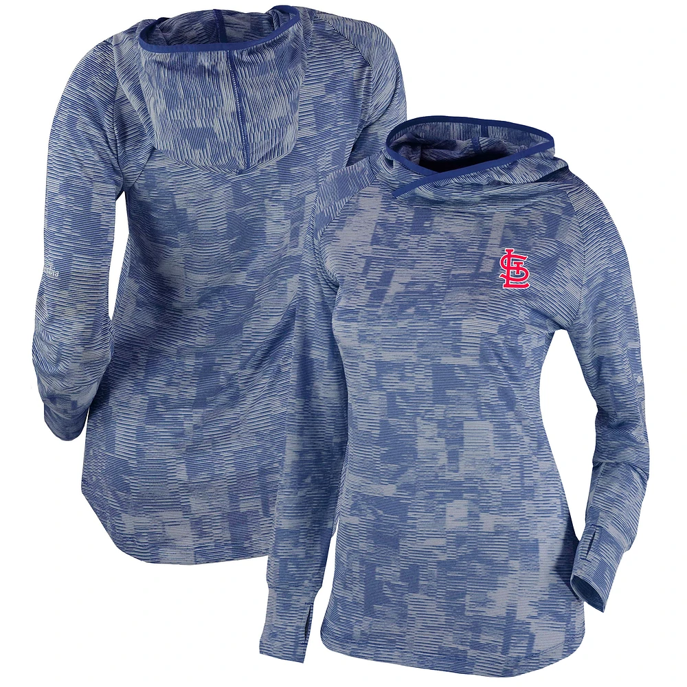 Women's Columbia Navy St. Louis Cardinals Omni-Wick Sunday Ball Pullover Hoodie