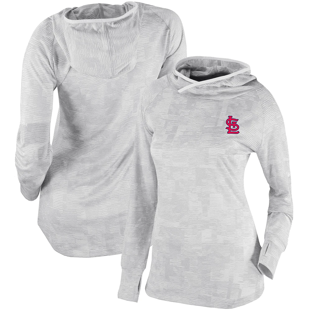 Women's Columbia White St. Louis Cardinals Omni-Wick Sunday Ball Pullover Hoodie