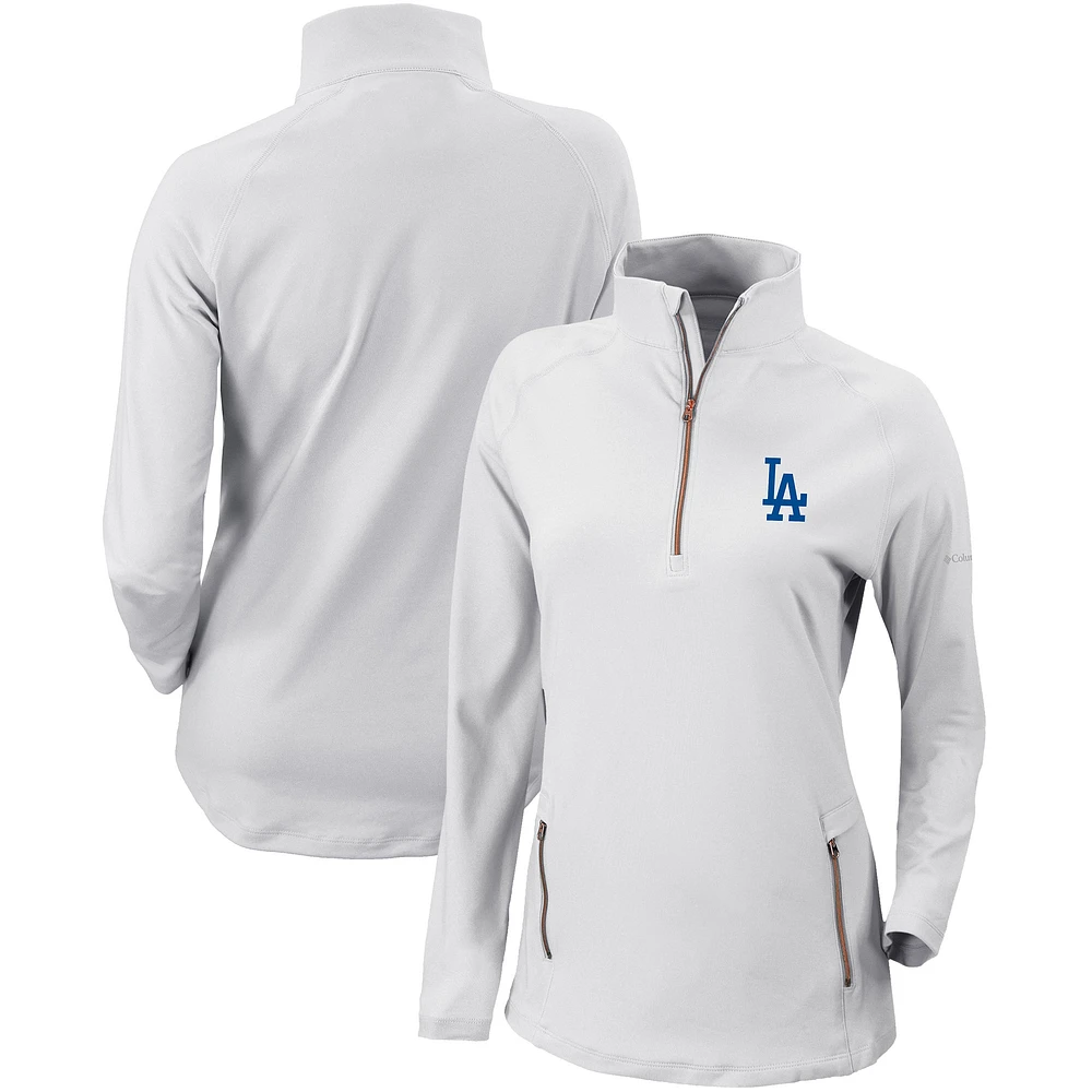 Women's Columbia Los Angeles Dodgers Omni-Wick Outward Nine Quarter-Zip Pullover Top