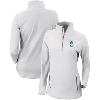 Women's Columbia White Seattle Mariners Omni-Wick Outward Nine Quarter-Zip Pullover Top