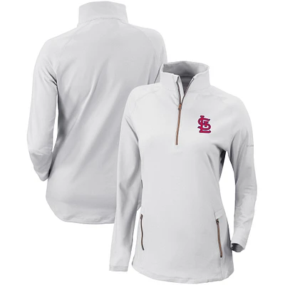 Women's Columbia  White St. Louis Cardinals Omni-Wick Outward Nine Quarter-Zip Pullover Top
