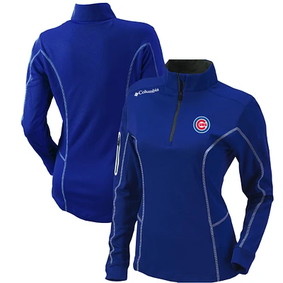 Women's Columbia Royal Chicago Cubs Omni-Wick Shotgun Quarter-Zip Pullover Top